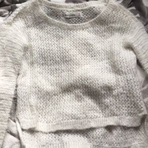Abercrombie Kids fuzzy white sweater